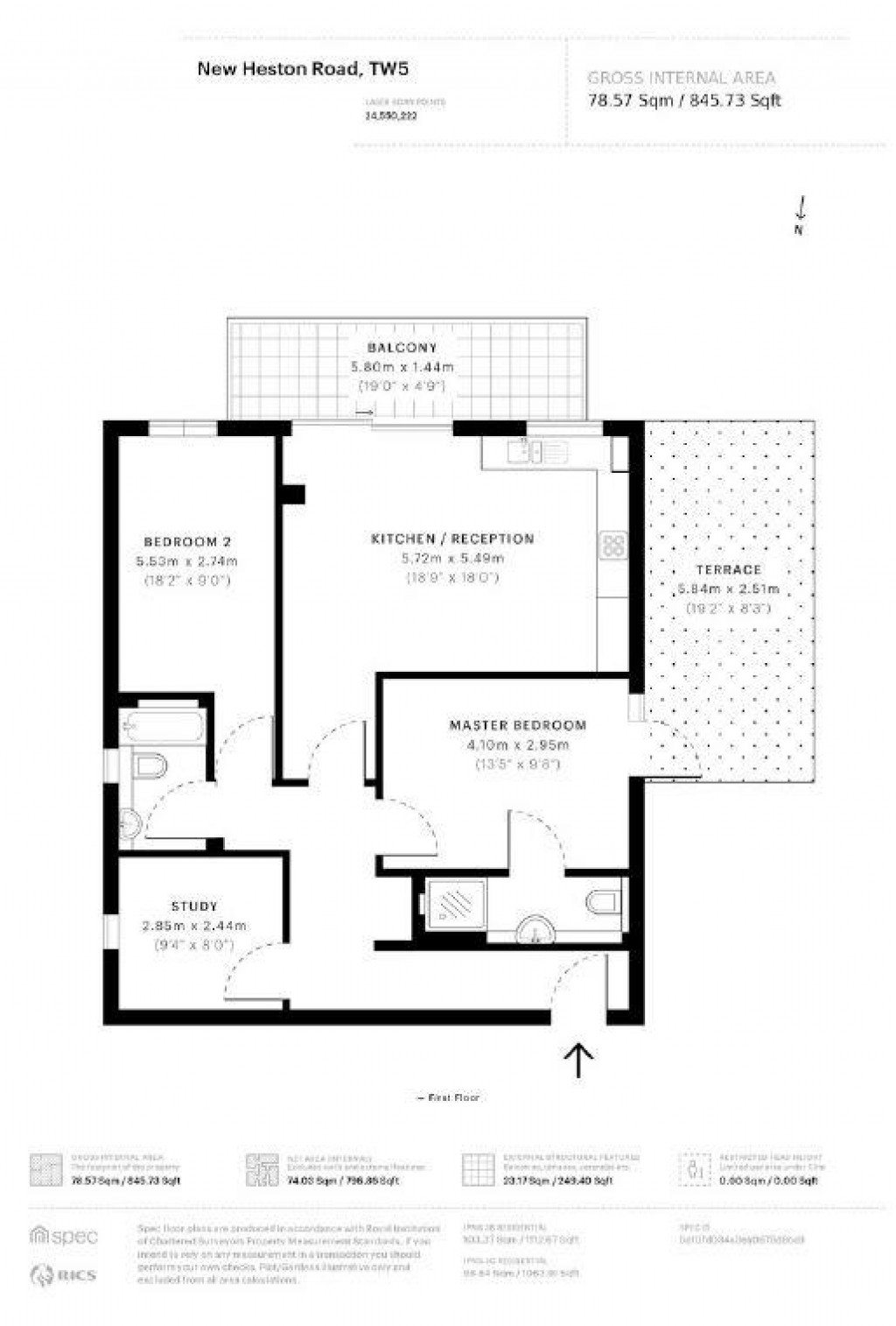 Floorplans For Elm Tree Court, New Heston Road, Heston, TW5