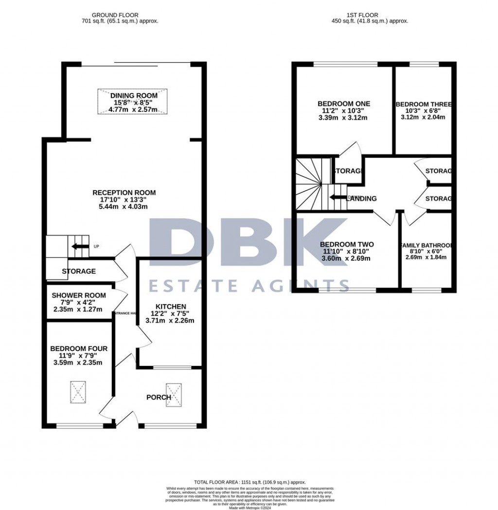 Floorplans For Fairlawn Close, Feltham, TW13