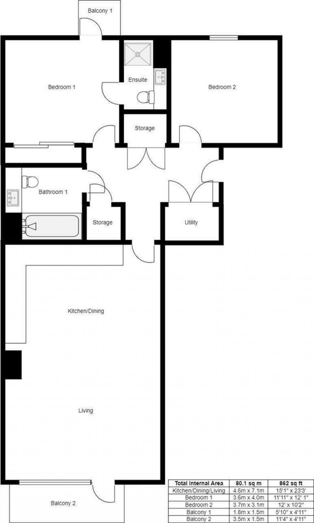 Floorplans For Millais Court, Selbourne Avenue, Hounslow, TW3