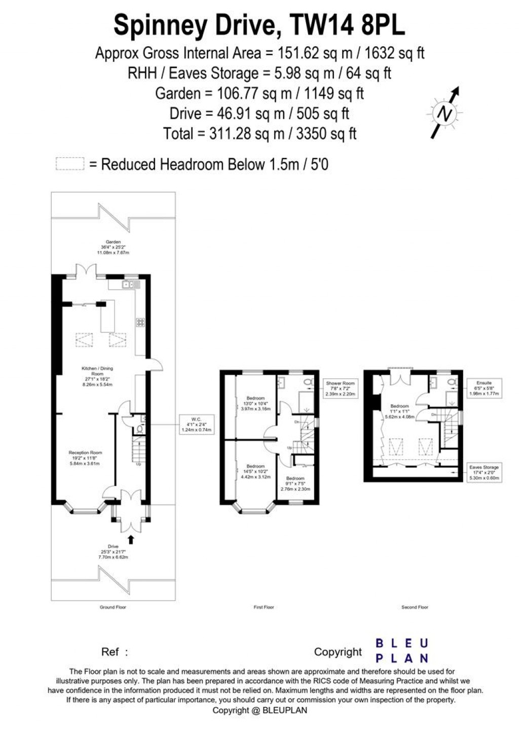 Floorplans For Spinney Drive, Feltham, TW14